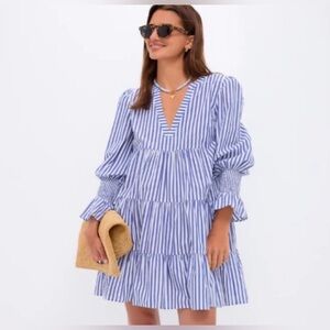 Tuckernuck Pomander Place Blue and White Striped Poplin Kenzo Dress